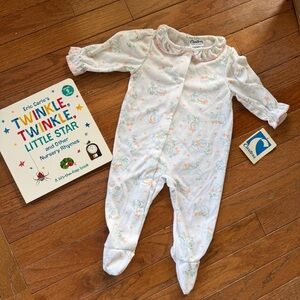 Vintage Deadstock Carters Cat-Print Baby Footed Sleeper, 6-9m